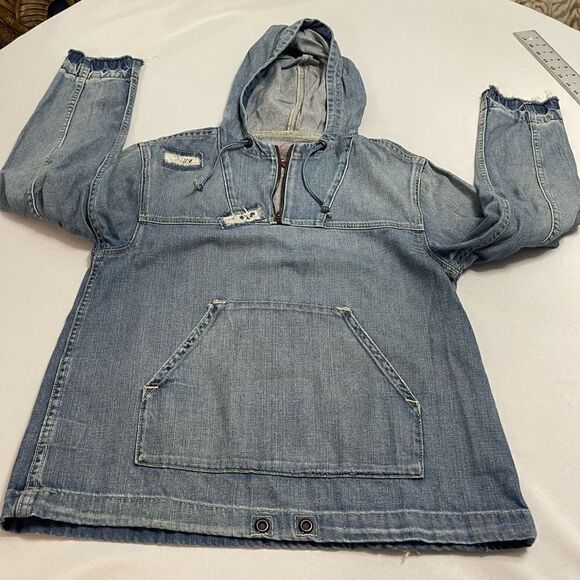 Ralph Lauren Polo Jeans Co RL67 Denim Pullover Jacket Patchwork Size Medium - Picture 7 of 11